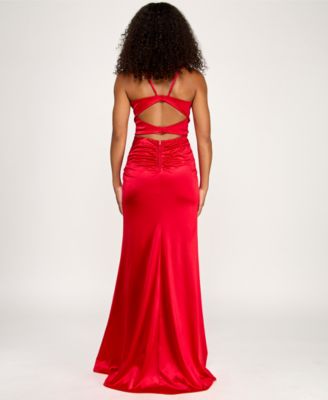 Juniors' Corset-Front Cutout-Back Gown, Created for Macy's