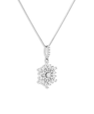 Cubic Zirconia Snowflake Pendant Necklace in Sterling Silver, Macy's Exclusive