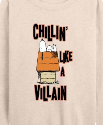 Plus Size Halloween Snoopy Chillin French Terry Long Sleeve T-Shirt