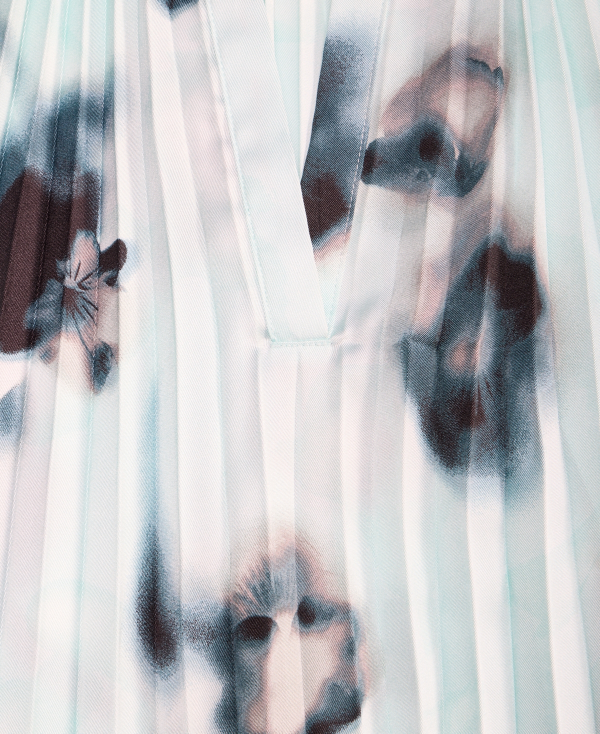 Inc International Concepts I.n.c. Concepts Women's Printed Pleated Split-neck Blouse, Macy's Exclusive In Blue