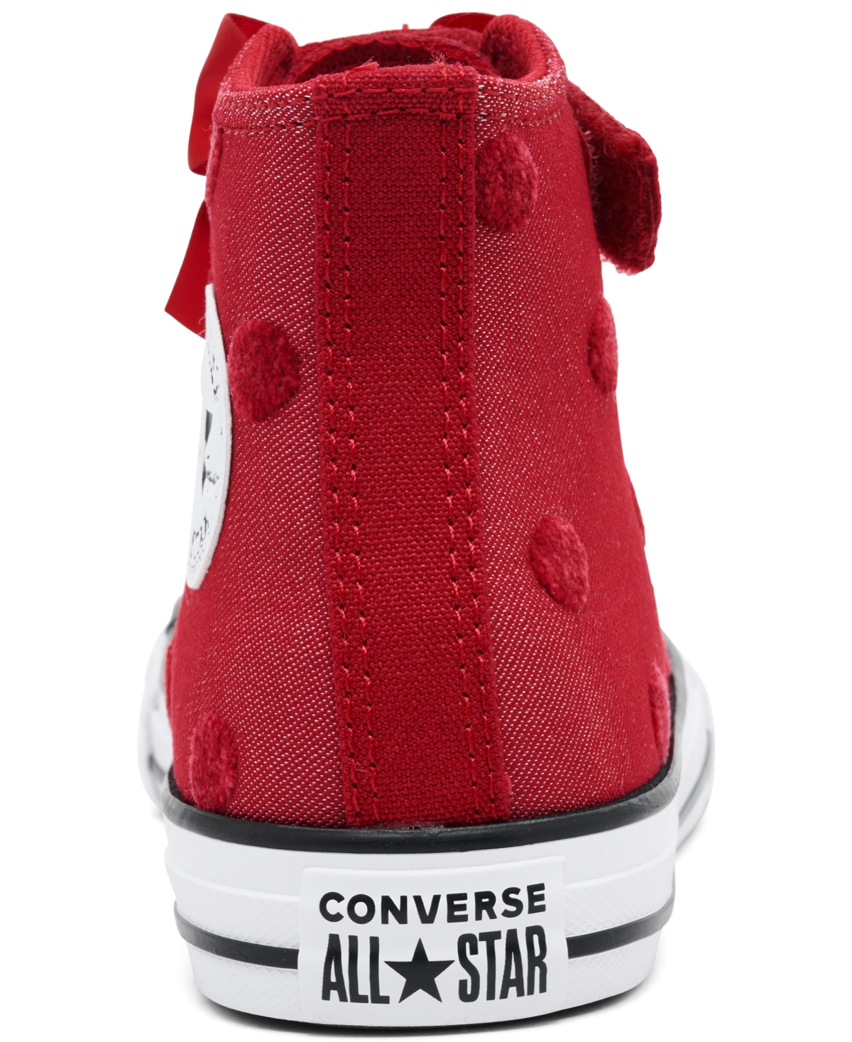 Converse Little Girls Chuck Taylor All Star Bows High Top Fastening Strap Casual Sneakers From Finish Line In Red