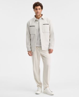 Alfani - Men's Wool Shirt Jacket, Sweater Tee & Brushed Suit Pants