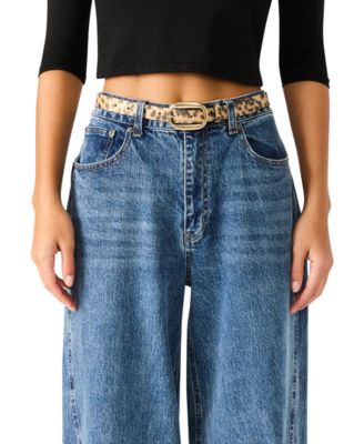 Women's 2 Piece Leopard and Textured Belt