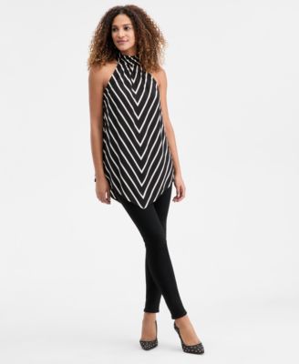 Women's Chevron Point-Hem Halter Top, Macy's Exclusive