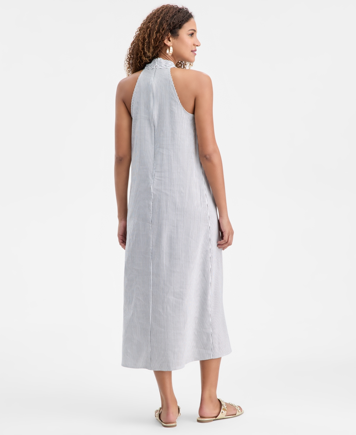 Inc International Concepts Women's Crossover Halter Maxi Dress, Macy's Exclusive In White