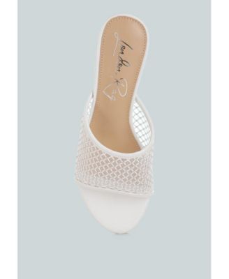 Womens Tempra Mesh Clear Heel Wedge Sandals