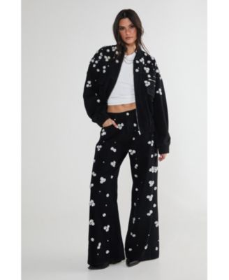 Embellished Flower Applique Jacket