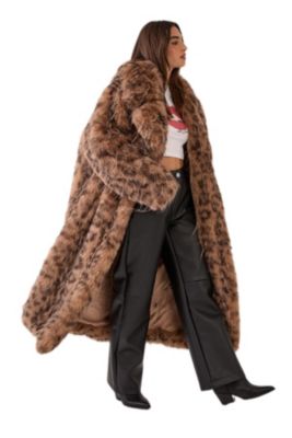Faux Fur Longline Coat