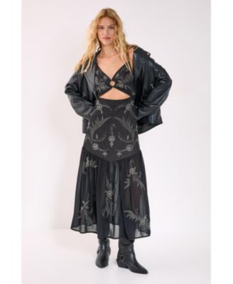 Ring Cut Out Volume Maxi Dress