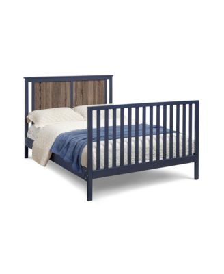4-in-1 Convertible Crib in Midnight Blue and Vintage Walnut