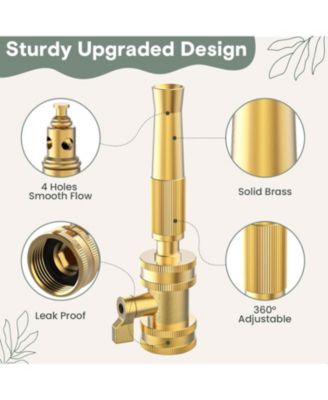 4-Pack Heavy Duty Brass Adjustable Twist Hose Nozzle