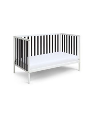  Deux Remi Island 4-in-1 Convertible Crib in White and Black with Modern Slatted Design