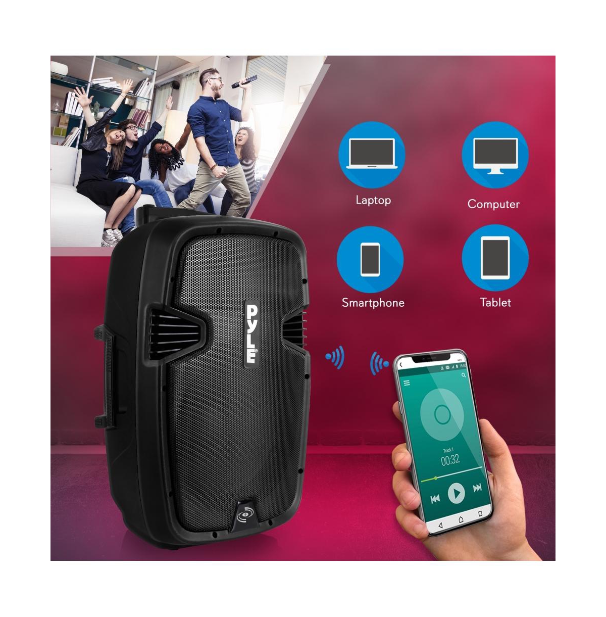 Pyle 12'' Wireless Bluetooth Pa Speaker System (PPHP1299WU.5)