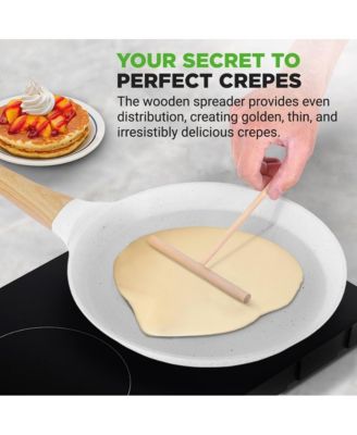 aluminum 11” Non-Stick Crepe Pan with Wooden Spreader (NCMKCP002411WT)