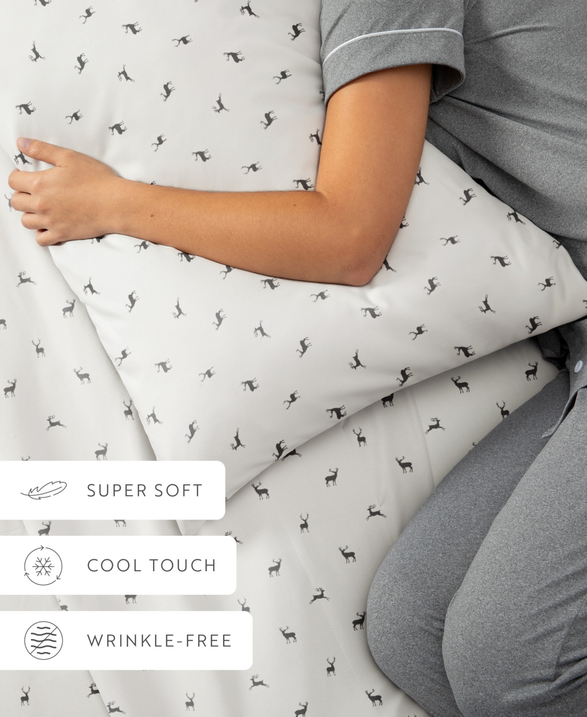 Ienjoy Home Holiday Pattern 4-pc. Sheet Set, Full In White