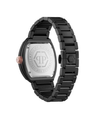 Men's Black Stainless Steel Watch, 44mm