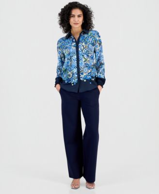 Women's Paisley Button-Front Blouse