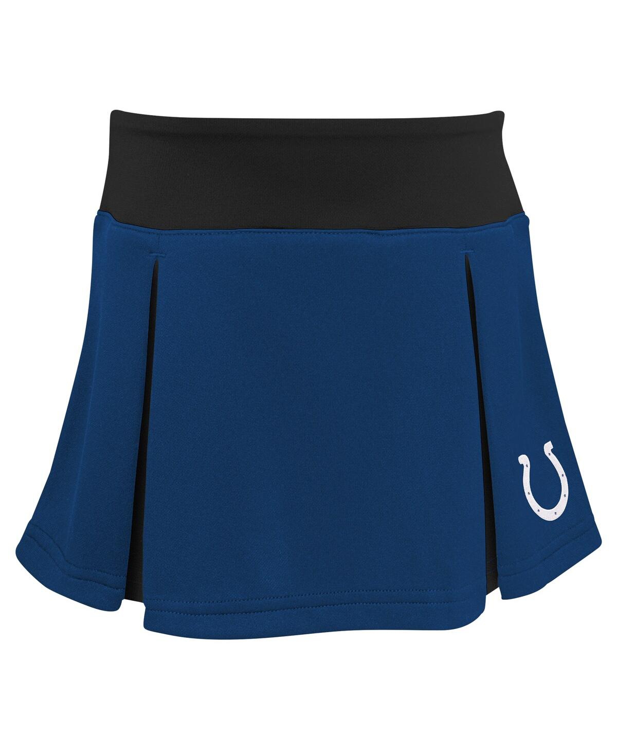 Outerstuff Girls Toddler 2-piece Royal Indianapolis Colts Spirit Cheer Cheerleader Set With Bloomers In Blue