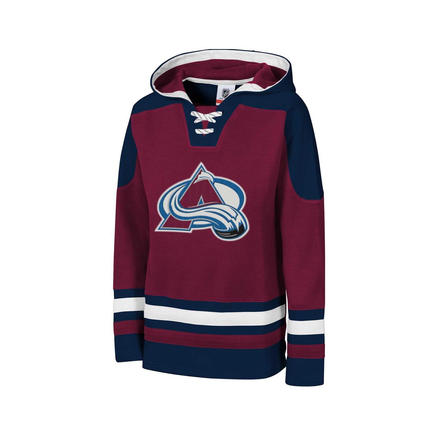 Big Boys and Girls Burgundy Colorado Avalanche Must Have Home V-Neck Pullover Hoodie