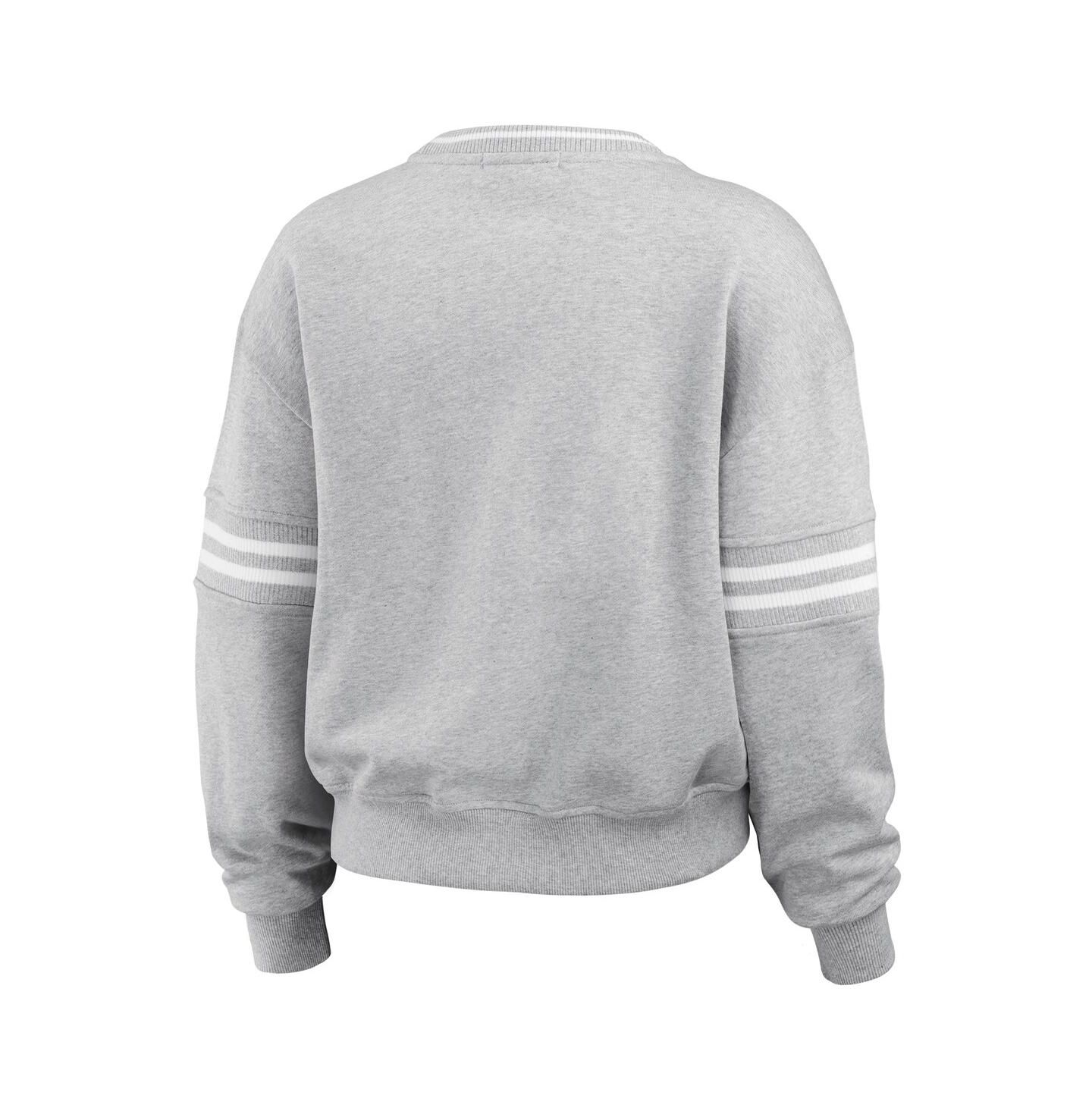 Женский свитер WEAR by Erin Andrews Heather Gray Pitt Panthers Classic Stripe Pullover — фото 3