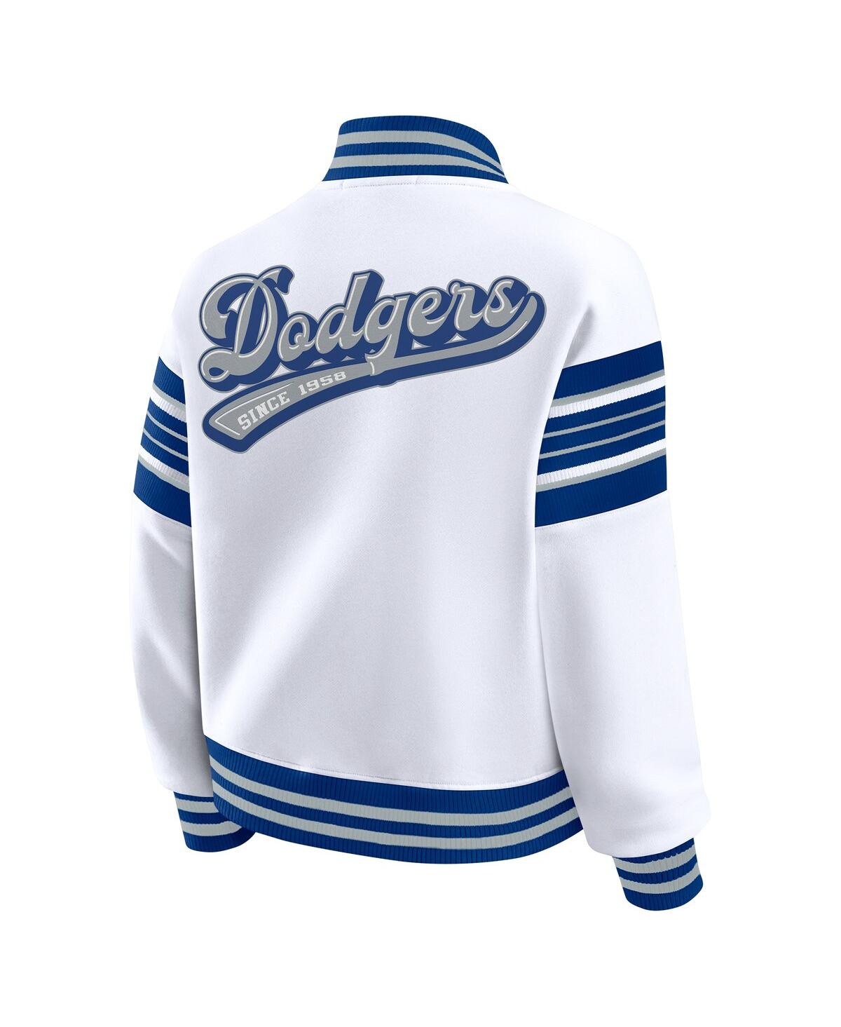 Wear By Erin Andrews Women's White Los Angeles Dodgers Full-snap Fleece Sweatshirt Jacket In White