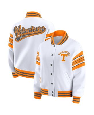 WEAR by Erin Andrews - Women's White/Tennessee Orange Tennessee Volunteers Satin Stitch Full-Snap Fleece Sweatshirt Jacket