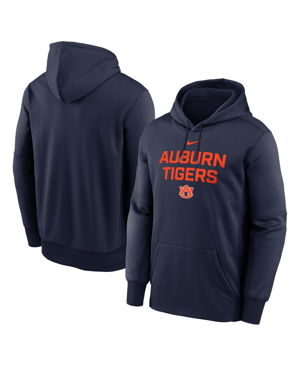 Nike Men's Navy Auburn Tigers Team Stacked Dri-fit Pullover Hoodie