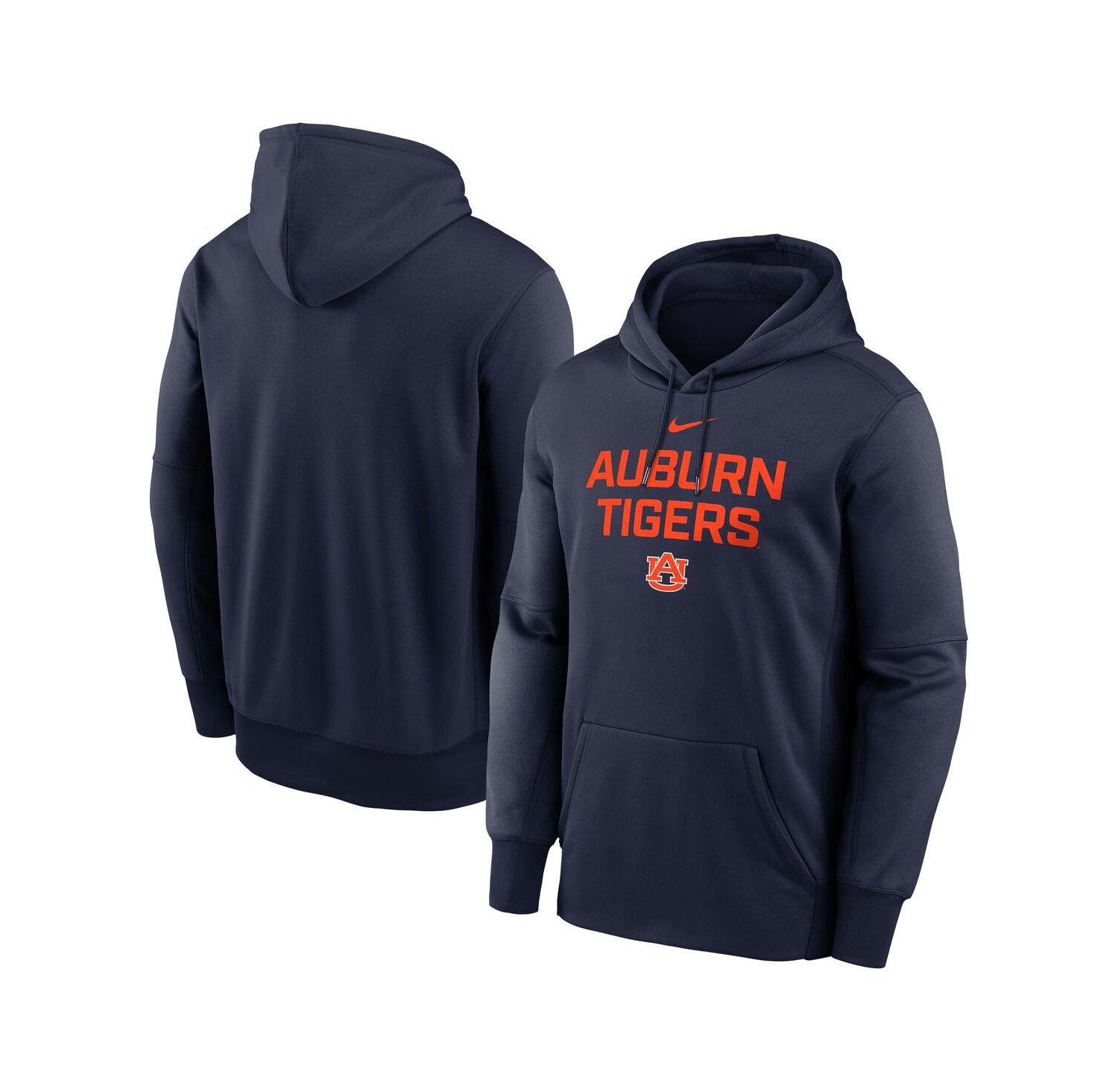 Men's Navy Auburn Tigers Team Stacked Dri-FIT Pullover Hoodie