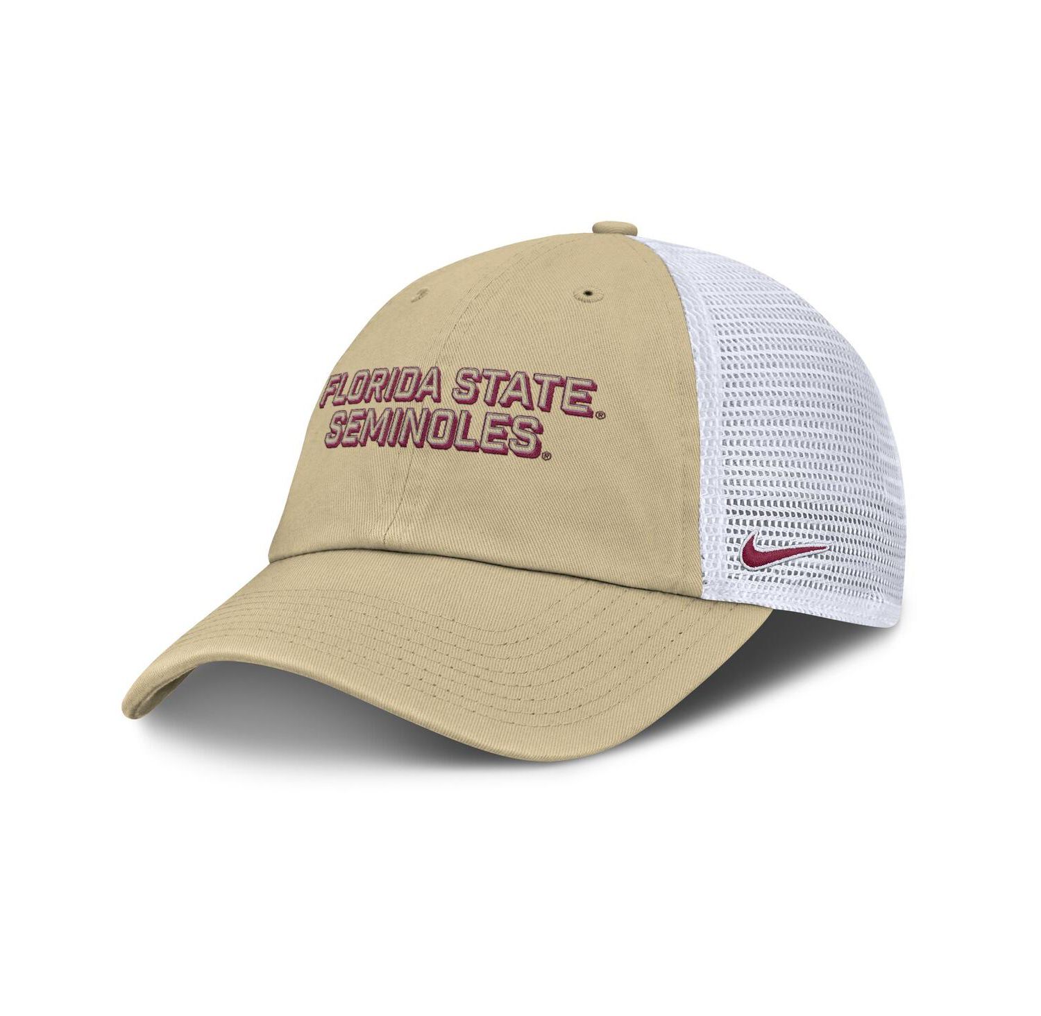 Men's Vegas Gold Florida State Seminoles 2025 Gameday On-Field Club Adjustable Trucker Hat
