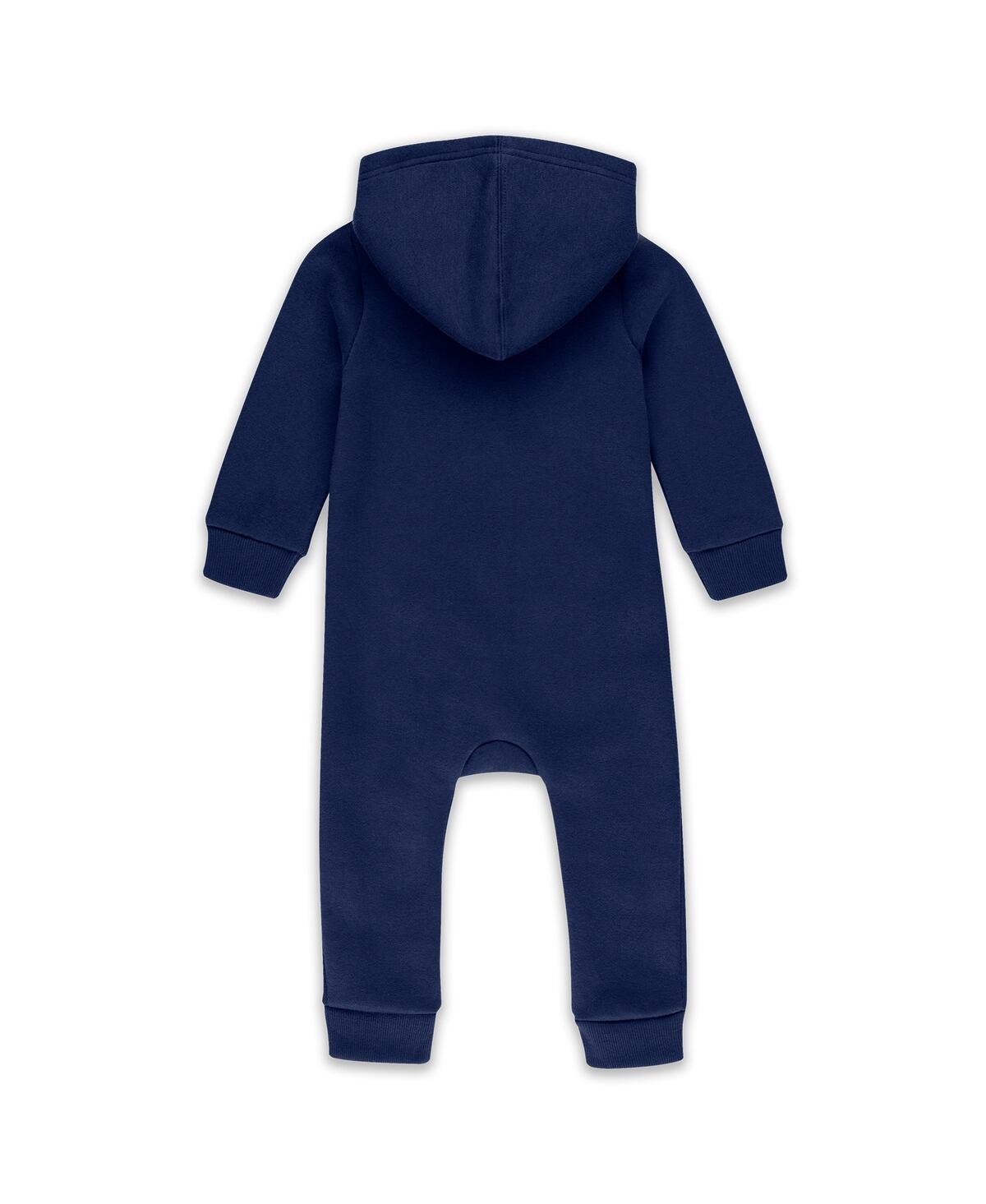 Wear By Erin Andrews Baby Boys And Girls Newborn Navy Dallas Cowboys Hooded Fleece Coverall In Blue