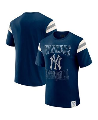 Fanatics - Men's Navy New York Yankees Distressed Sleeve Stripe T-Shirt