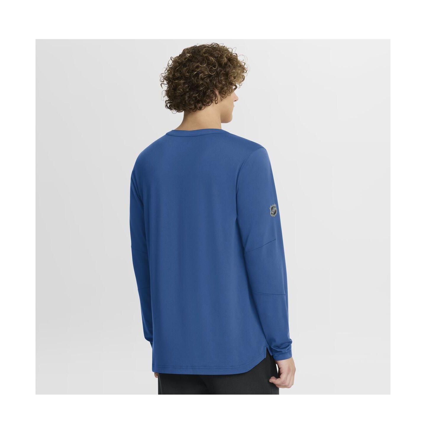 Мужская футболка Fanatics Blue New York Rangers Authentic Pro Rink Centennial Tech Long Sleeve — фото 2