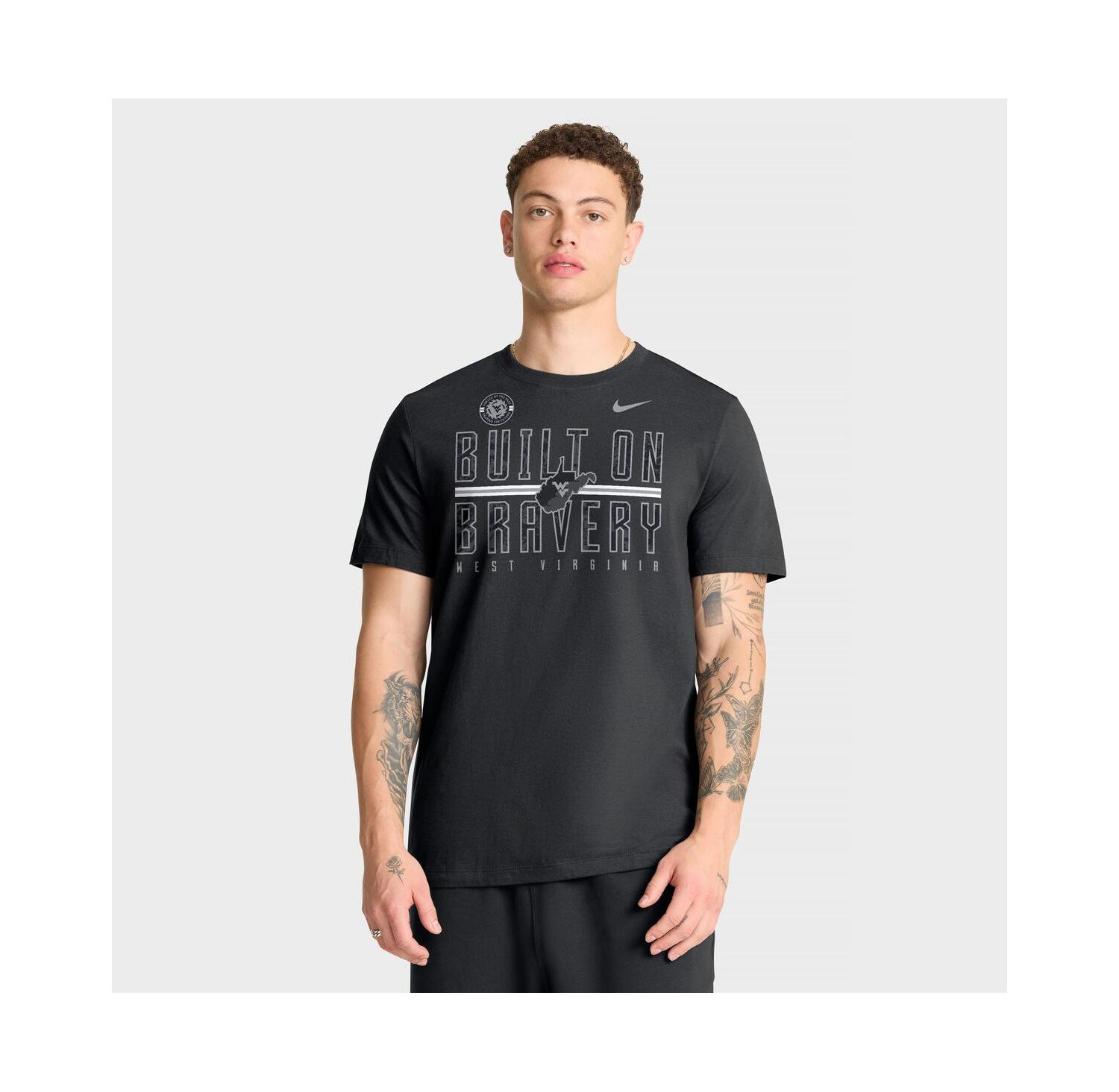 Men's Black West Virginia Mountaineers Built on Bravery T-Shirt