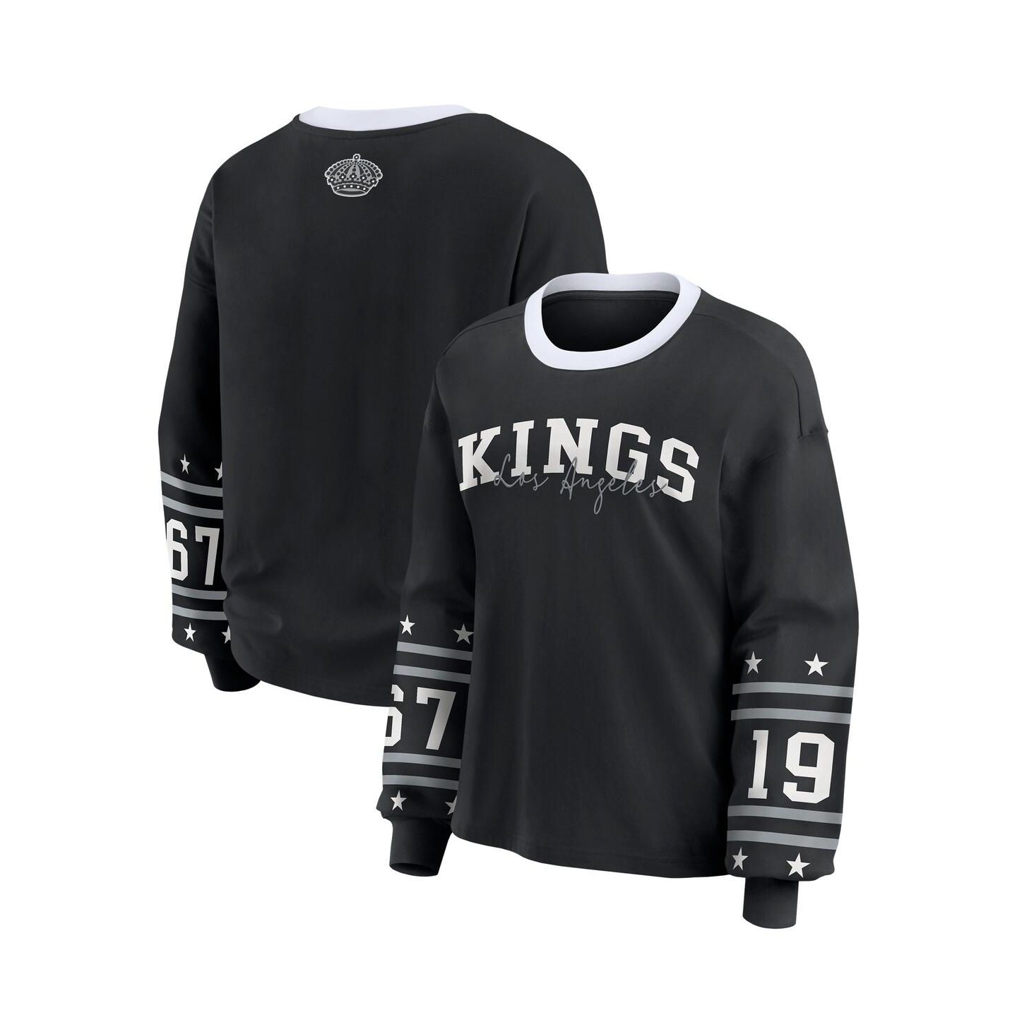 Женская футболка WEAR by Erin Andrews Black Los Angeles Kings Long-Sleeve Sport — фото 1