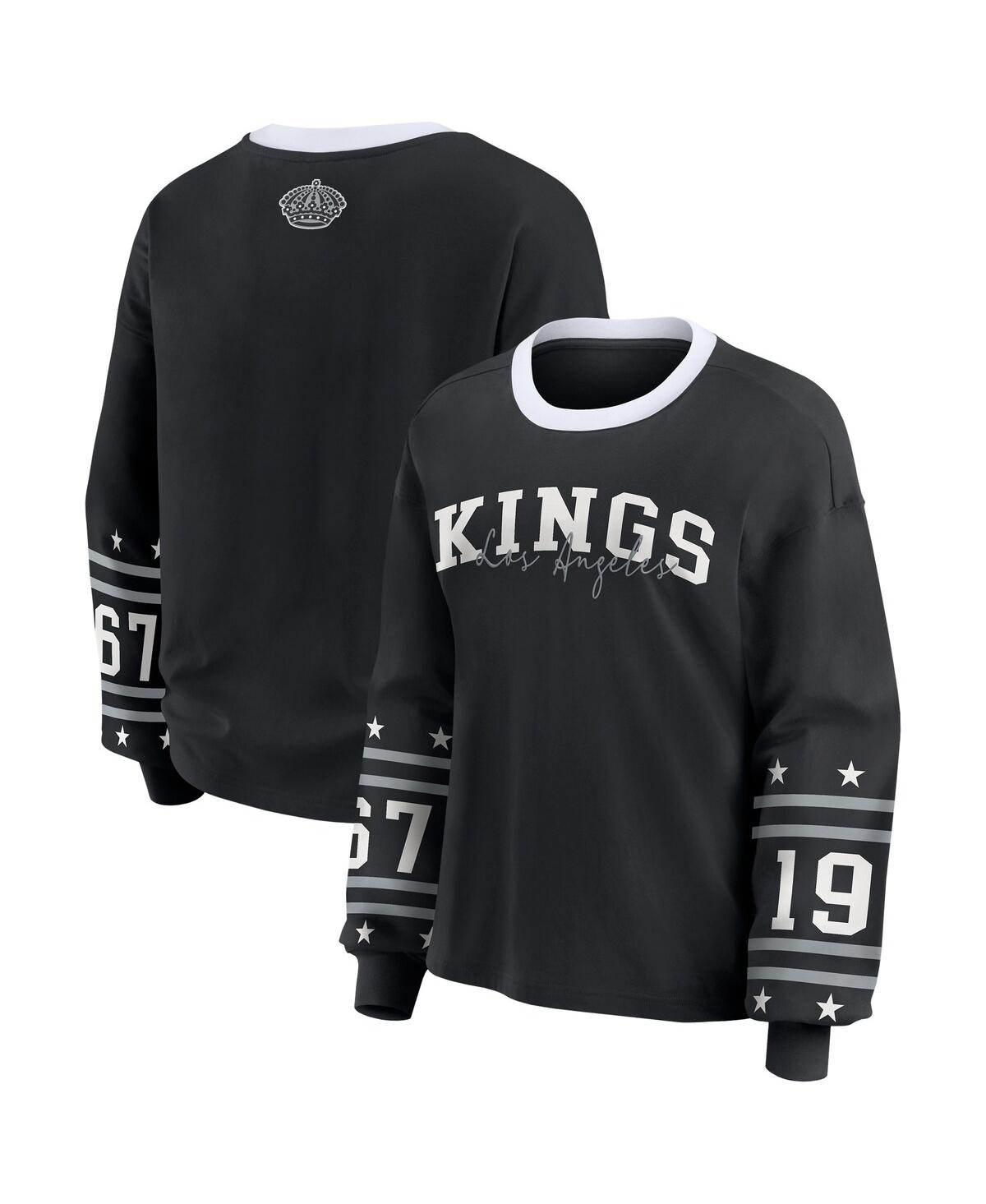 Wear By Erin Andrews Women's Black Los Angeles Kings Long-sleeve Sport T-shirt