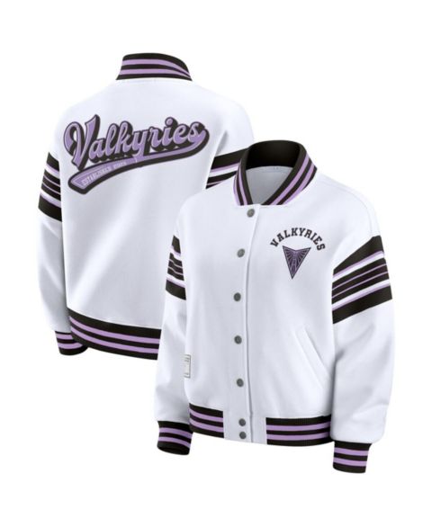 Женские худи WEAR by Erin Andrews Women's White/Black Golden State Valkyries Plus Size Full-Snap Fleece Sweatshirt Jacket