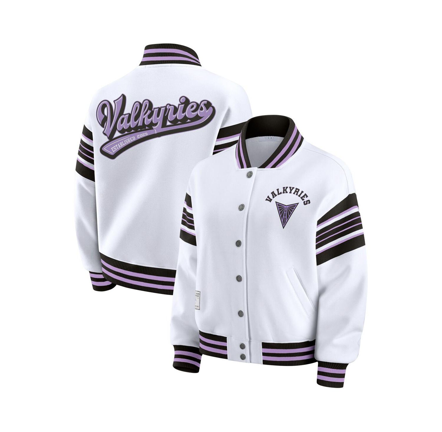 Women's White/Black Golden State Valkyries Plus Size Full-Snap Fleece Sweatshirt Jacket