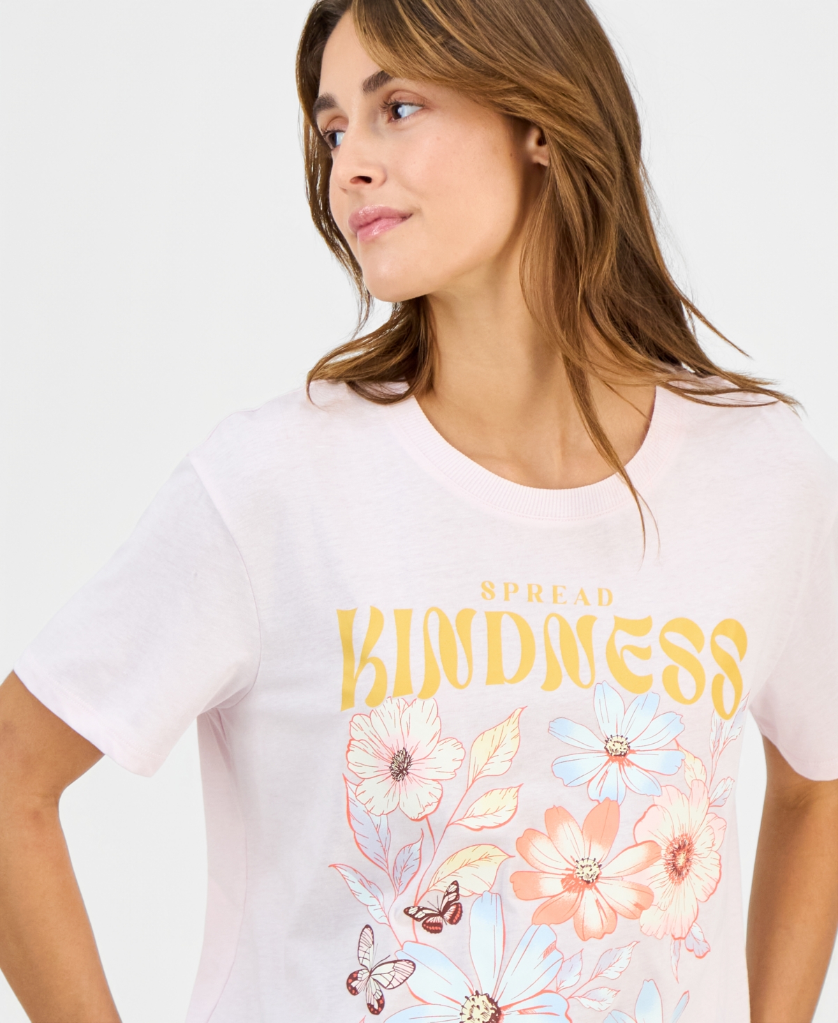 Self Esteem Juniors' Kindness Flowers Crewneck Tee