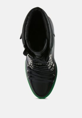 Womens larch cushion collared biker boots