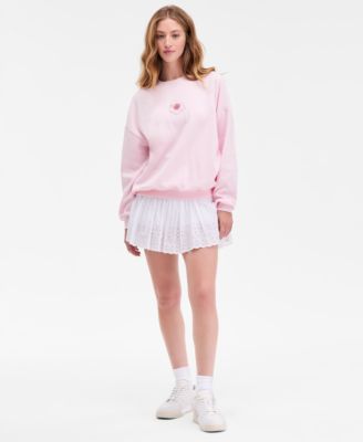 Juniors' Foldover-Waist Eyelet-Embroidered Skort