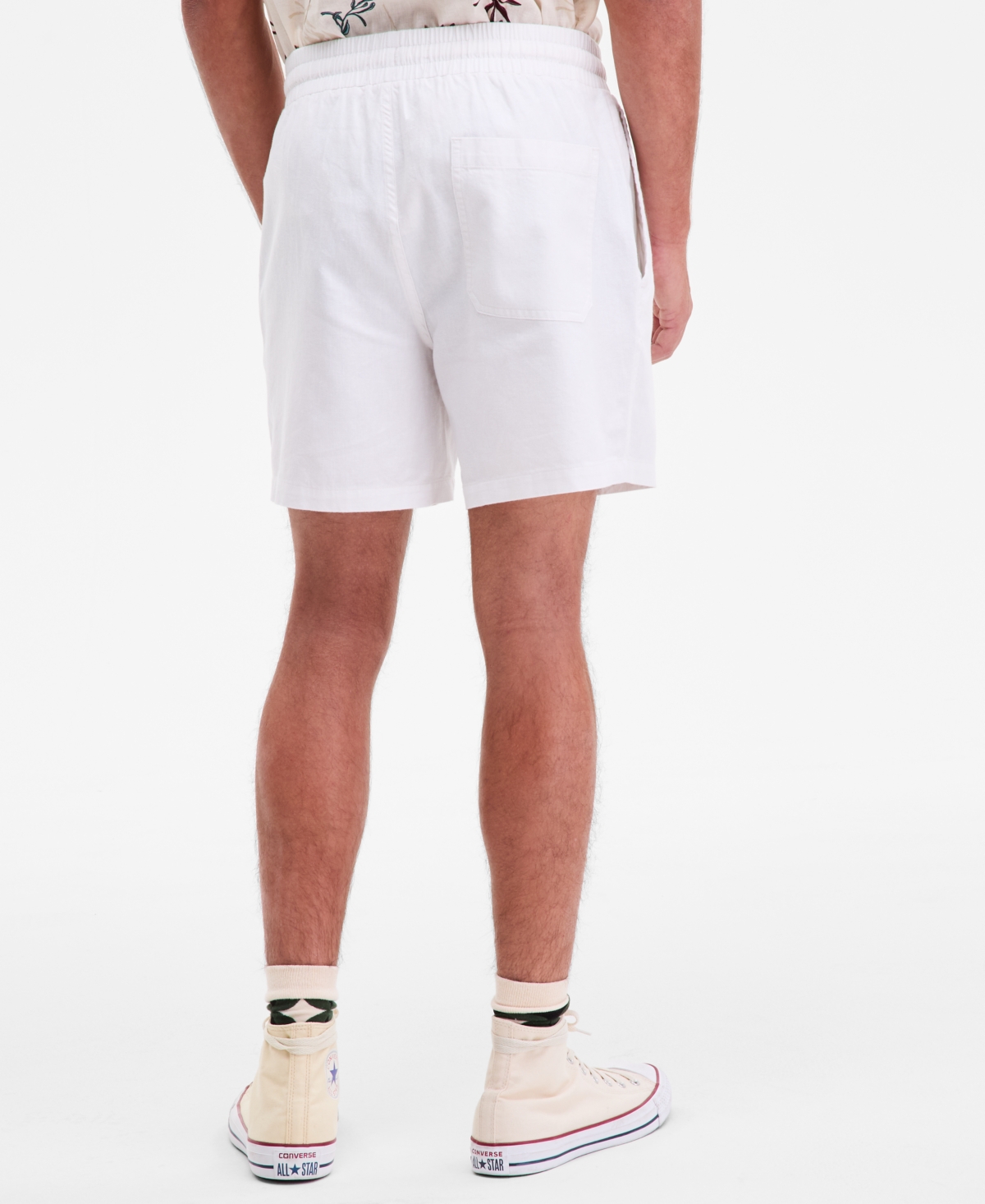 Sun + Stone Men's Chase Regular-fit 6" Linen Blend Shorts, Exclusively At Macy's In White
