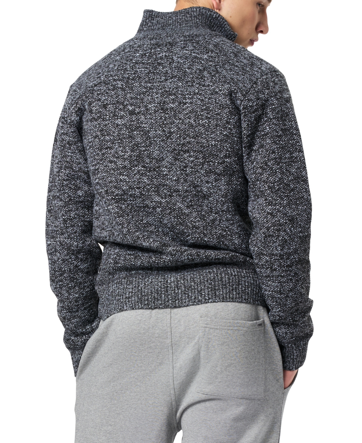 Buffalo David Bitton Men's Wintor Relaxed Colorblock Cable Knit Sweater In Gray