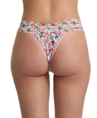 Women's Printed Signature Lace Original Rise Thong Underwear