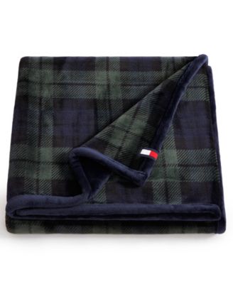 Printed Plush Plaid Throw, 70" x 50"