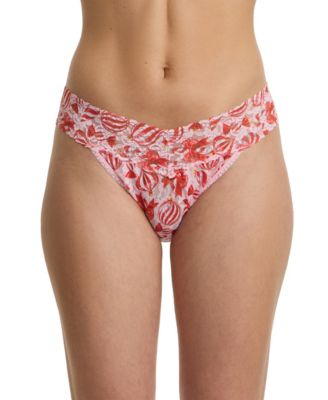 Women's Printed Signature Lace Original Rise Thong Underwear
