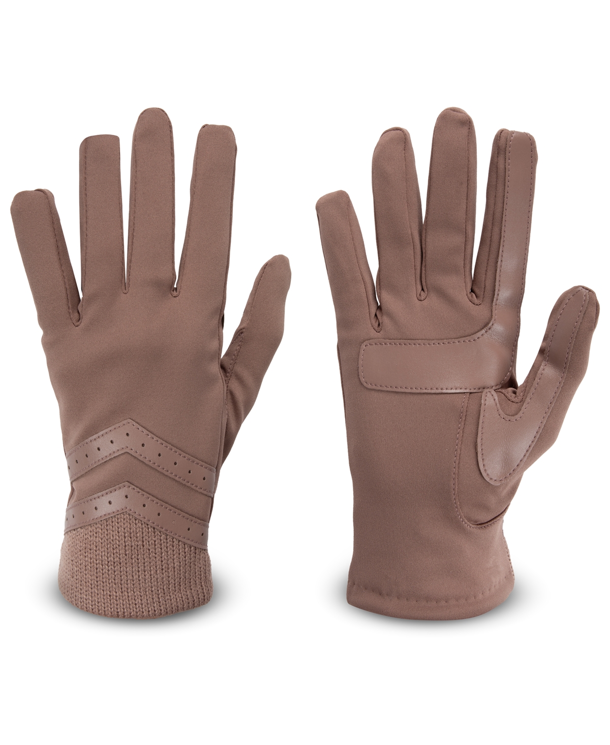 Isotoner Signature Women's Rib-knit Fleece-lined Gloves In Brown
