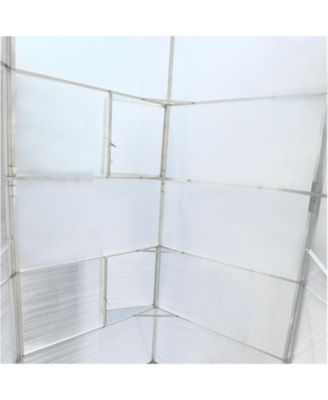 Aluminum Frame Greenhouse with Polycarbonate Panels and Roof Vent