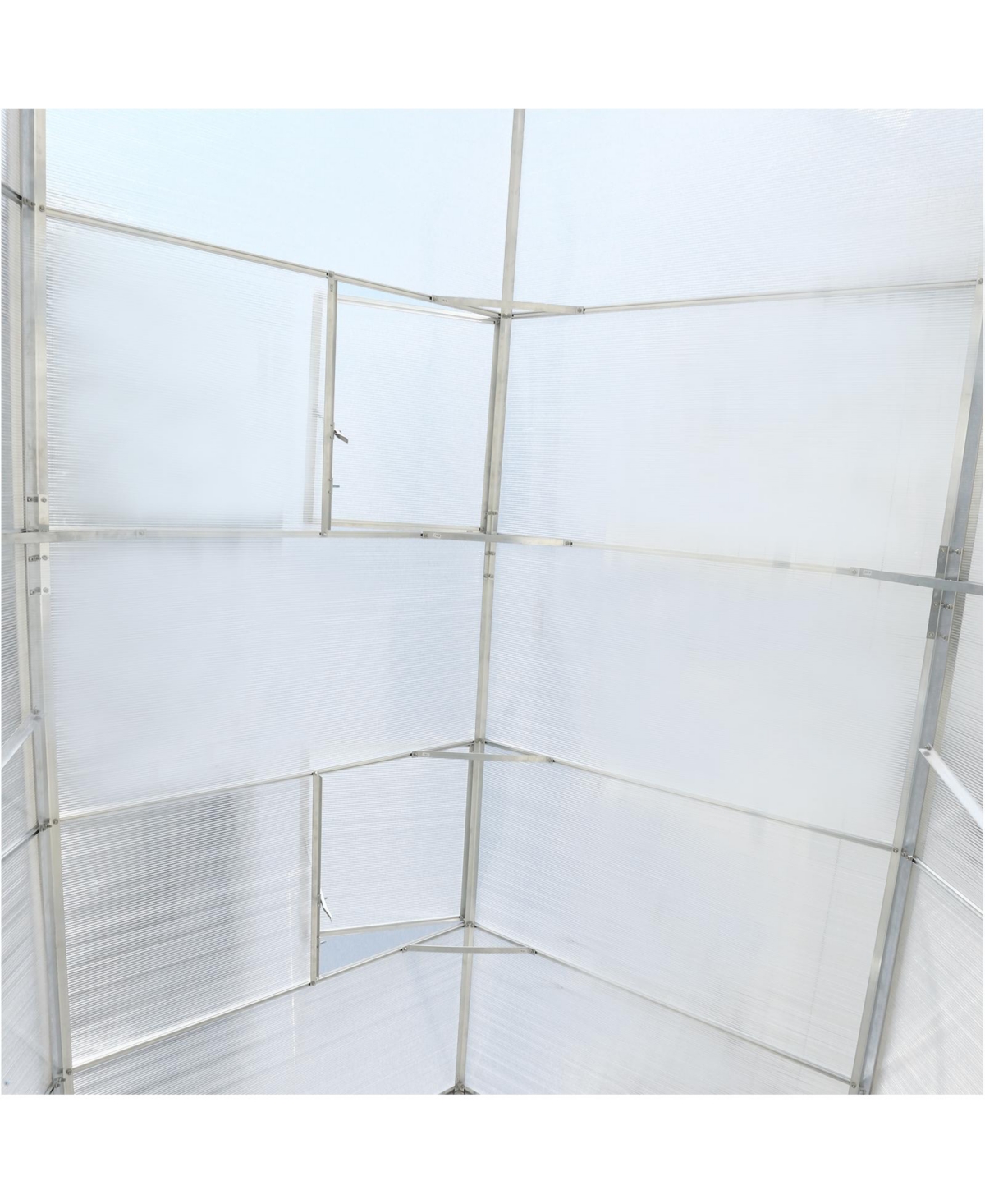 Streamdale Furniture Aluminum Frame Greenhouse with Polycarbonate Panels and Roof Vent