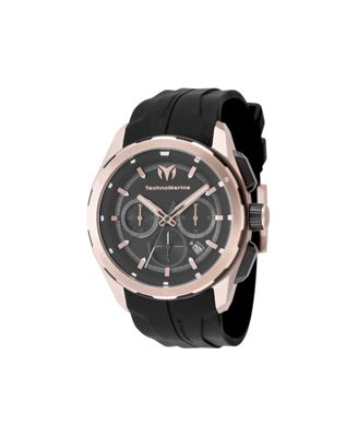 Men's TM-318102 OCEAN Quartz Chronograph Black Dial Watch