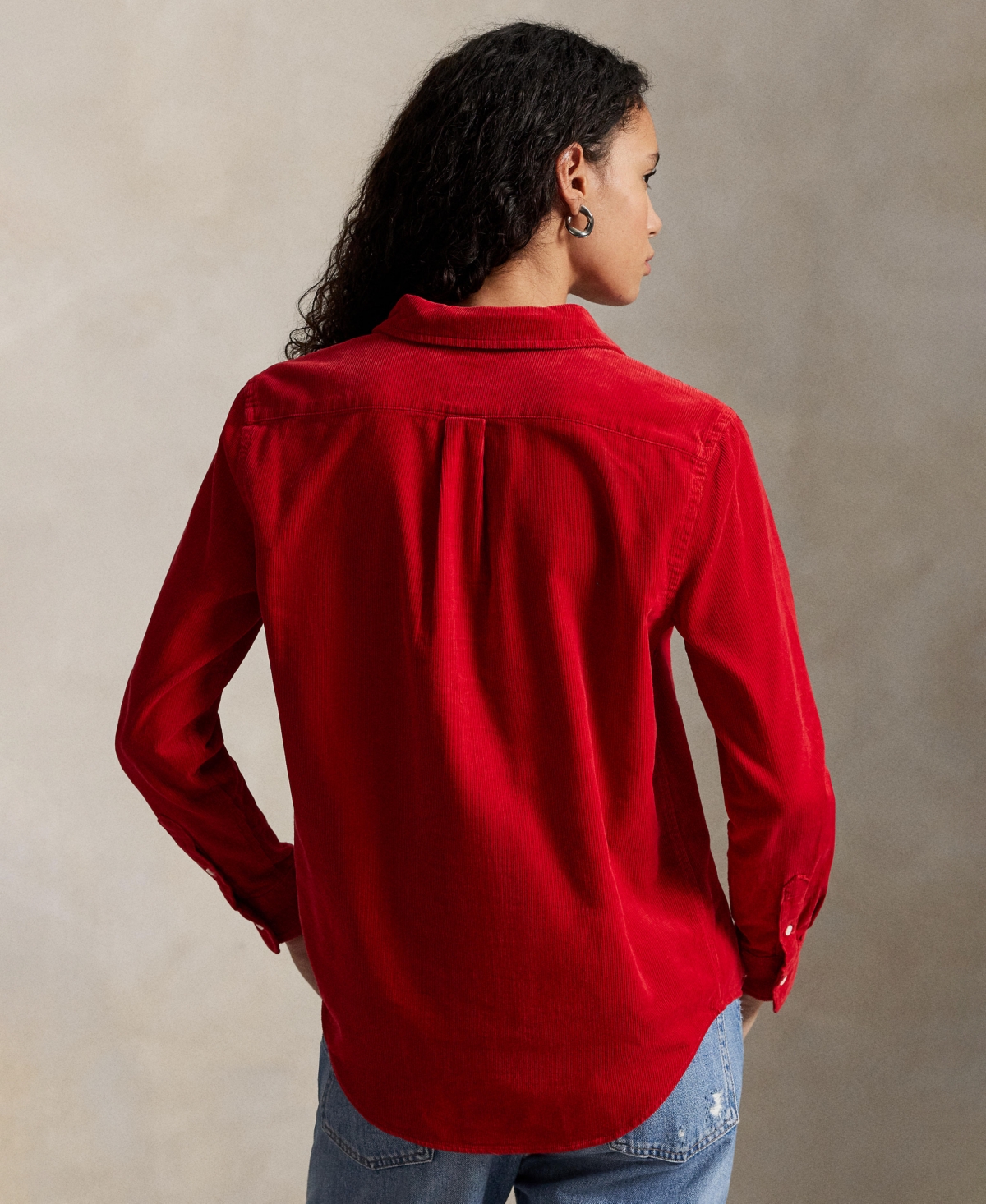 Polo Ralph Lauren Women's Classic-fit Cotton Corduroy Shirt In Red
